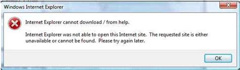 Unable To Open Internet Explorer Site Unavailable