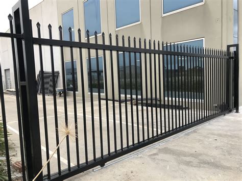 Security Tubular Steel Fencing Automatic Gate Melbourne Pinnacle