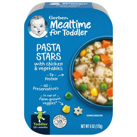 Save On Gerber Mealtime For Toddler Pasta Stars With Chicken