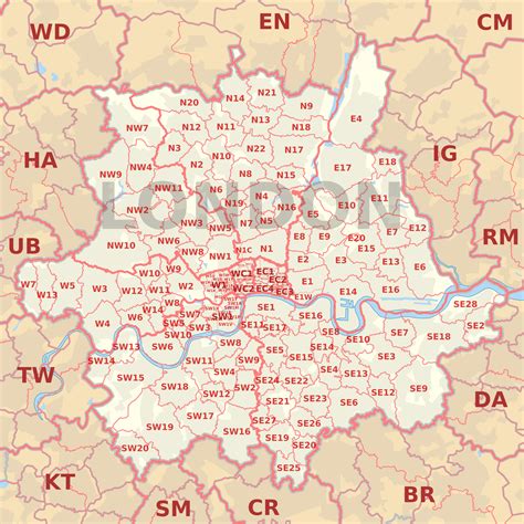 Map Of London With Postcodes Hot Sex Picture