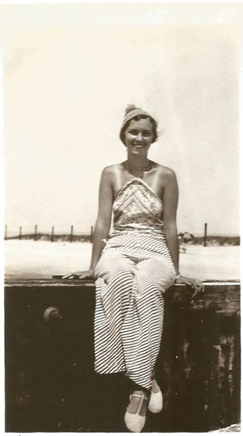 Tan Lines Vintage Photo Young Woman At The Beach Vintage Hat