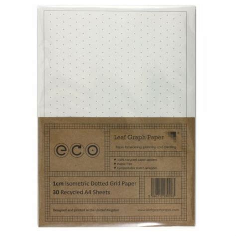 A4 Isometric Dotted Grid Paper 10mm 1cm100 Recycled Plastic Free 30