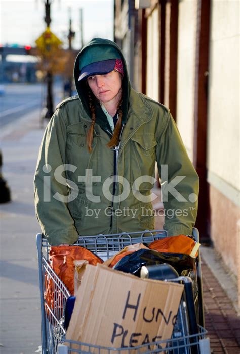 Homeless Woman On A City Street Stock Photo Royalty Free Freeimages