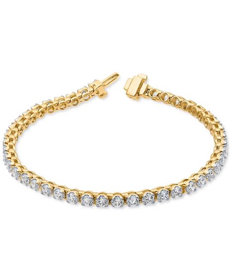 Macys Diamond Tennis Bracelet 5 Ct Tw In 10k Yellow Gold Or 10k