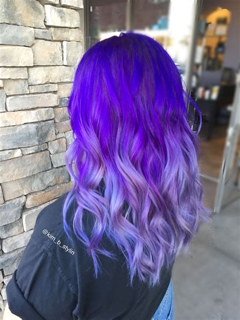 Bright Purple Ombré Into Lavender Ends Using All Paul Mitchell Pop Xg