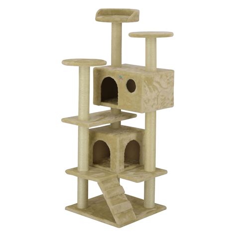 Go Pet Club Beige Cat Tree Condo With Sisal Scratching Posts F2024 53