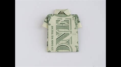 How To Fold A Dollar Into A Shirt Origami