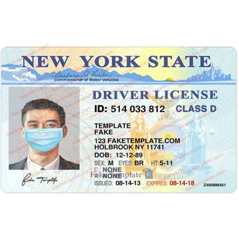 New York Drivers License Front And Back High Quality Fake Template