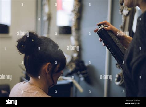 Hairspray Being Sprayed Onto Hair Hi Res Stock Photography And Images