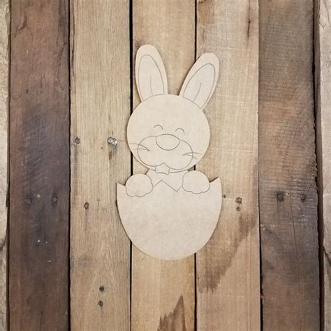 Paint By Line Bunny In Easter Egg Unfinished Wood Shape