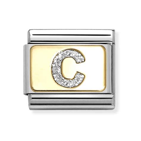 Nomination Glitter C Initial Yellow Gold Charm Jewellery From Faith