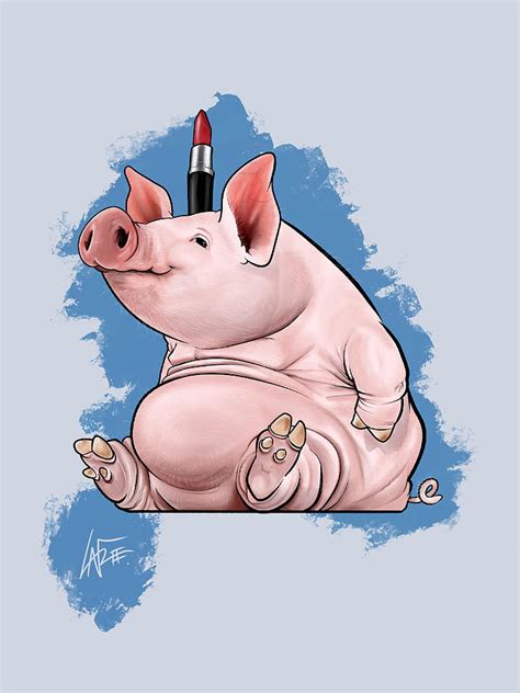 Lipstick On A Pig Drawing By Canine Caricatures By John Lafree