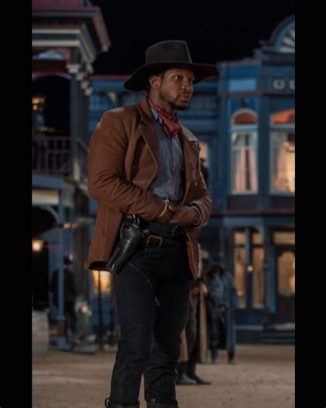 The Harder They Fall Jonathan Majors Leather Jacket California Outfits
