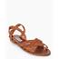 Steve Madden Leather Cognac Sweeti Strappy Flat Sandals In Brown  Lyst
