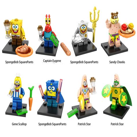 Spongebob Mini Set Of 4 Minifigure Bricks Spongebob Etsy