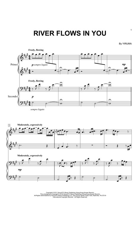 Free sheet music for violin. River Flows In You | Sheet Music Direct