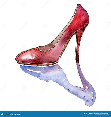 High Heel Shoes Sketch Glamour Illustration In A Watercolor Style