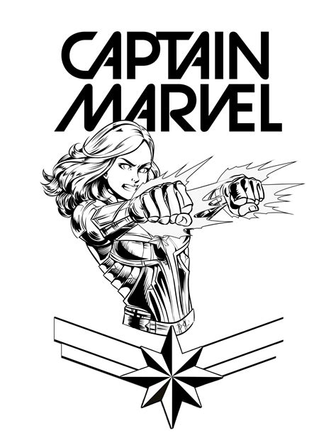 Artstation Captain Marvel Fanart Lineart