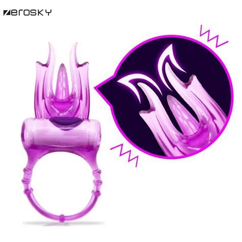 Zerosky Vibrating Cock Ring Ultra Fire Erotic Devil Penis Ring Cock