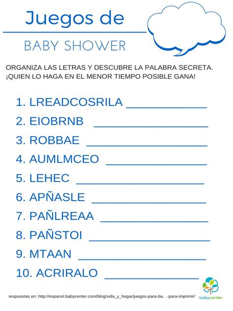 Juegos De Baby Shower 3 1 Pdf