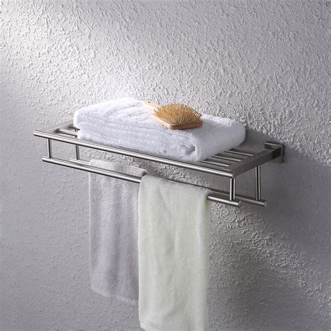 Kes Stainless Steel Bath Towel Rack Bathroom Shelf With Double Towel