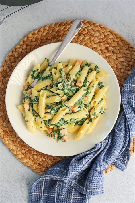 Pasta met spinazie en zalm In 20 min op tafel