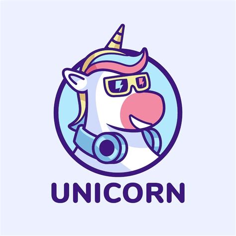 Premium Vector Cool Unicorn Wearing Sunglasses Logo Design