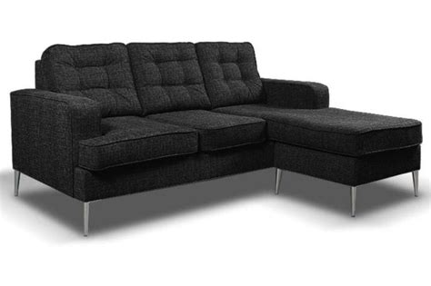 Soho Black Fabric L Shape Corner Sofa Furnitureinstore