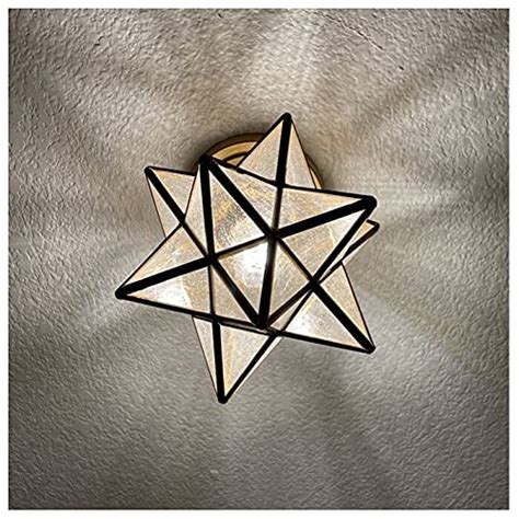 Brass Modern Moravian Star Ceiling Light Semi Flush Mount With 8 Inch