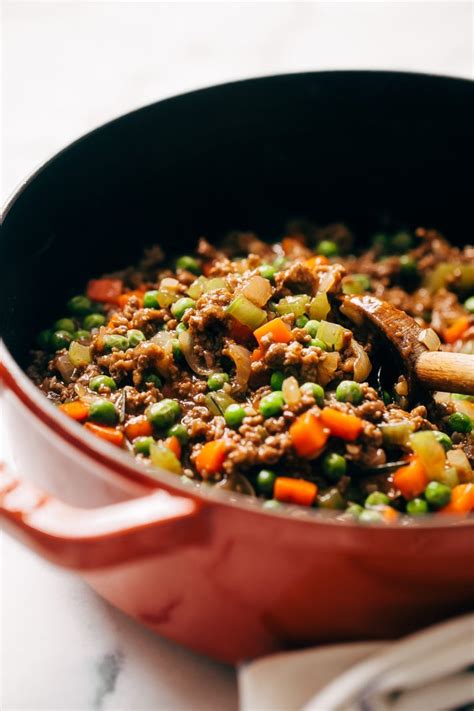 Ground lamb, vegetables and guinness for an extra flavor boost, all topped with fluffy mashed this traditional shepherd's pie is a british comfort food classic loved by all. Easy Rustic Shepherd's Pie Recipe | Little Spice Jar