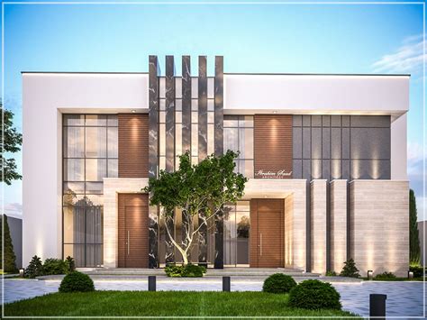 Modern Villa Abu Dhabi On Behance Exterior Villa Design House
