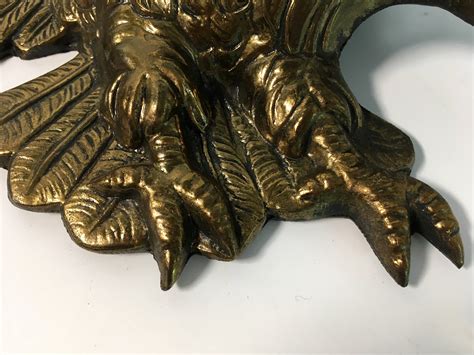 vintage large brass metal eagle wall hanging circa 1970s federal usa patriotic heavy bald