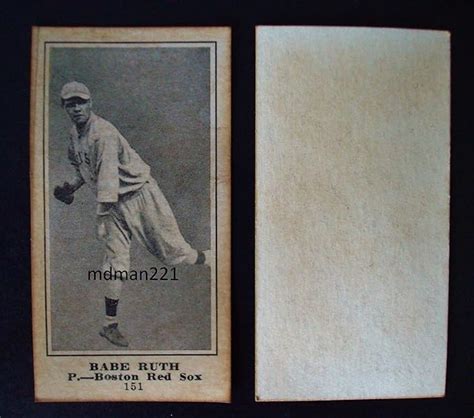 1915 M101 Babe Ruth 151 Rookie Rp Card Everything Else