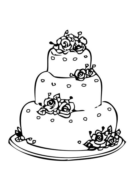 Wedding Cake Coloring Pages Coloring Home