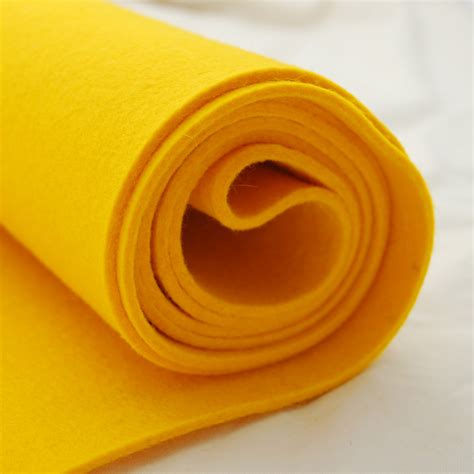 100 Wool Felt Fabric Approx 3mm Thick Mustard Yellow 92cm X 50cm