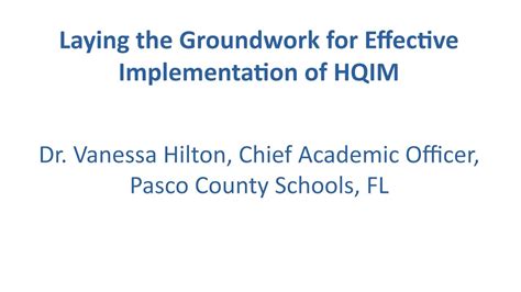 Laying The Groundwork For Effective Implementation Of Hqim Youtube