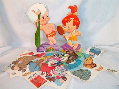 Vintage Pebbles And Bam Bam Paperdolls Original 1964