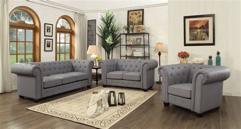 What are the shipping options for tufted sofas? G491 Tufted Living Room Set (Gray) by Glory Furniture ...