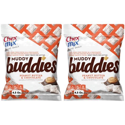chex mix muddy buddies peanut butter and chocolate 4 5 oz 2 pack
