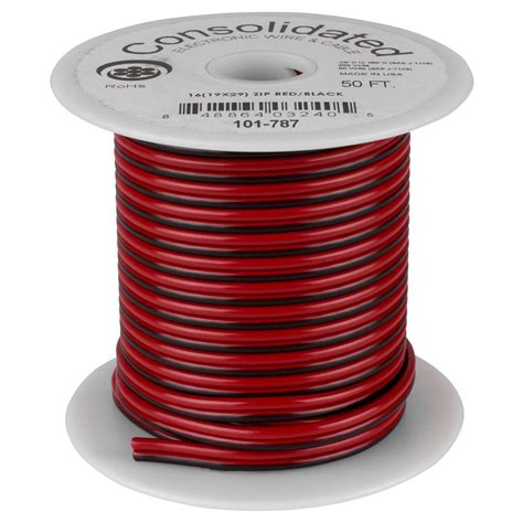 Consolidated 16 Awg 2 Conductor Power Speaker Wire 50 Ft Redblack