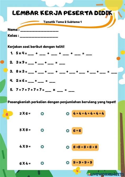 Perkalian Online Worksheet For You Can Do The Exercises Online Or