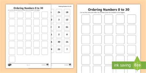 Ordering Numbers 1 To 30 Activity Teacher Made