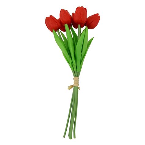 Bundle Of 6 Real Touch Tulips Artificial Flower Stems Bundle Bouquet £