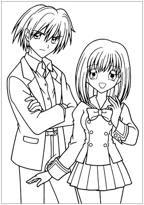 Manga Drawing Schoolchildren In Uniform From The Gallery Mangas