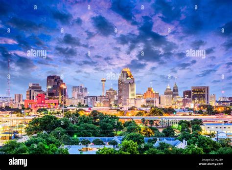 San Antonio Texas Usa Downtown City Skyline Stock Photo Alamy