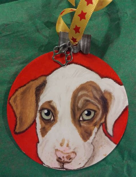 Custom Pet Portrait Christmas Ornament Hand Painted Pet Etsy