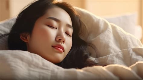 Premium Ai Image Young Asian Woman Sleeping Well In Bed