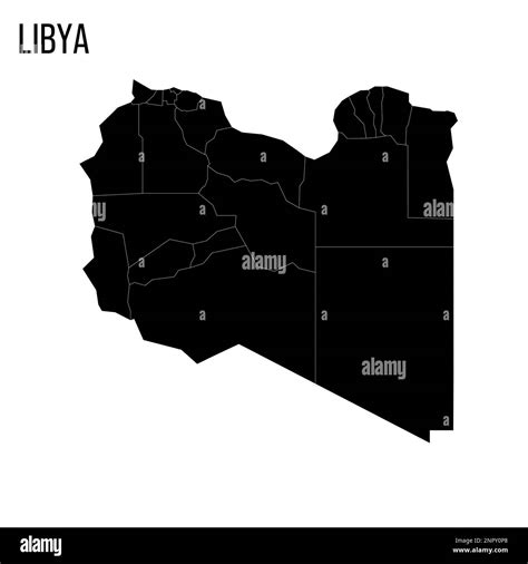 Libya Political Map Of Administrative Divisions Districts Blank