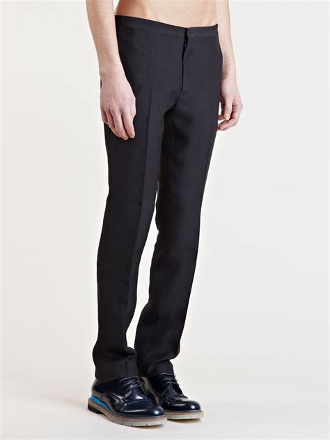 Lyst Lanvin Mens Skinny Silk Trousers In Black For Men