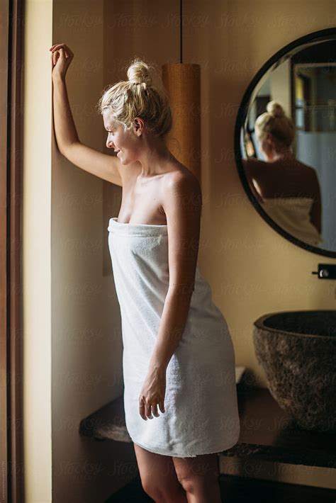 Blonde Woman In The Bathroom By Stocksy Contributor Lumina Stocksy